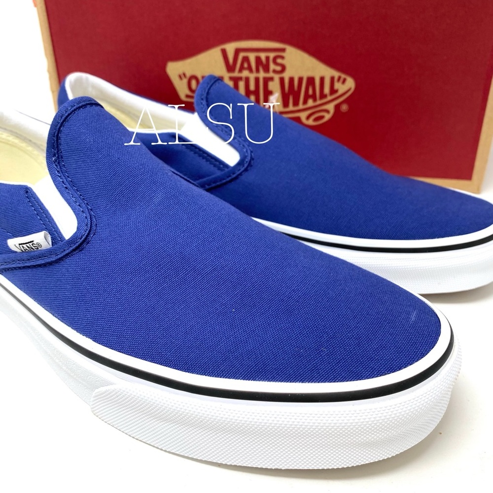 VANS Classic Slip On Twilling Blue Canvas Women’s - Picture 7 of 8